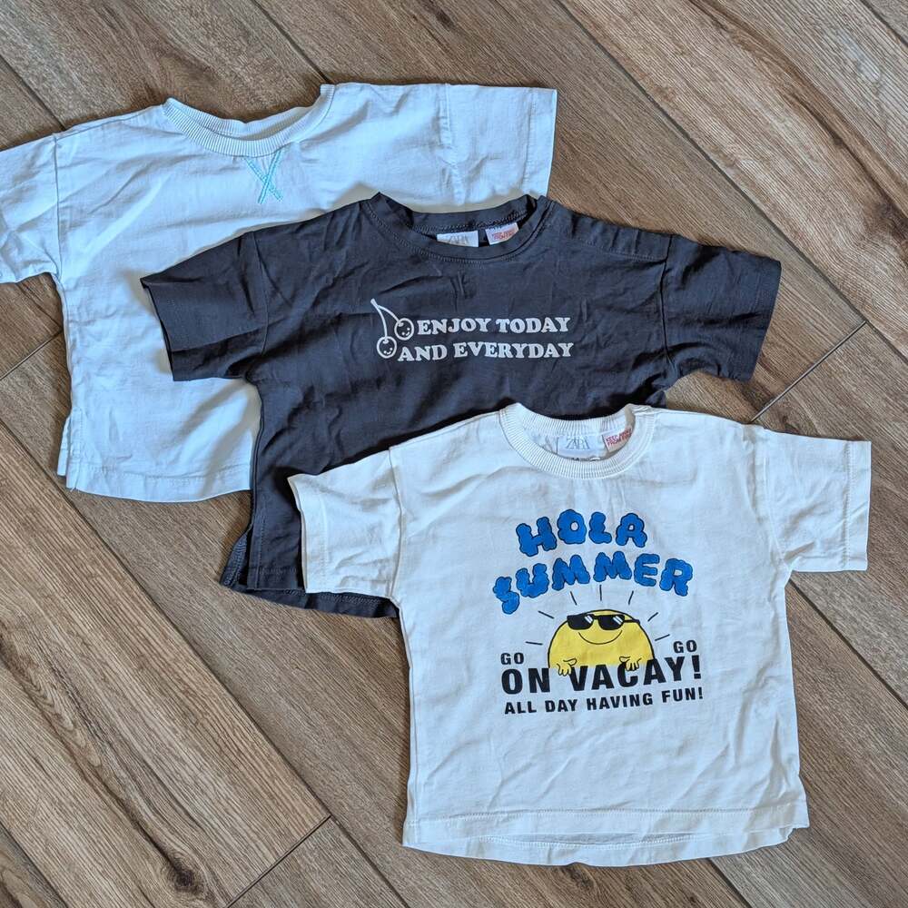Zara Baby Short Sleeve Graphic T-Shirts Lot of 3, size 3-9months